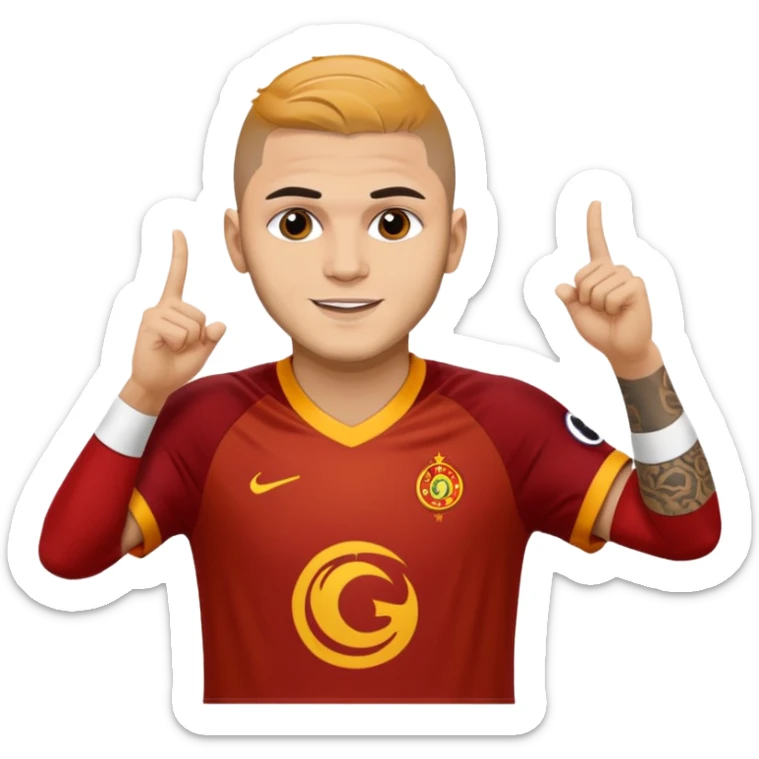 Mauro icardi Galatasaray formasıyla gol sevinci yapıyor sticker