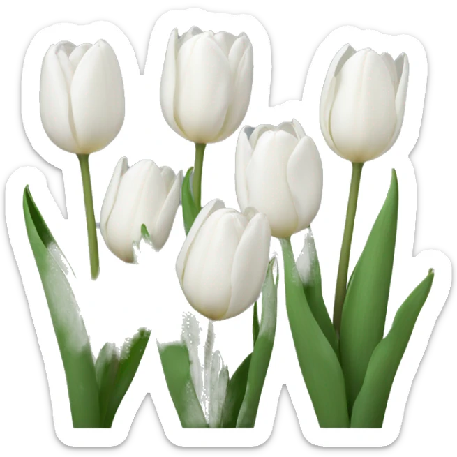 White tulips sticker