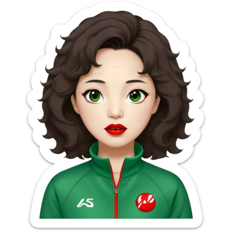 Han Mi-nyeo : Age: Late 60s
Appearance: A middle-aged woman with wrinkles, frizzy, messy dark brown hair and dramatic red lipstick.
Outfit: Green player tracksuit sticker