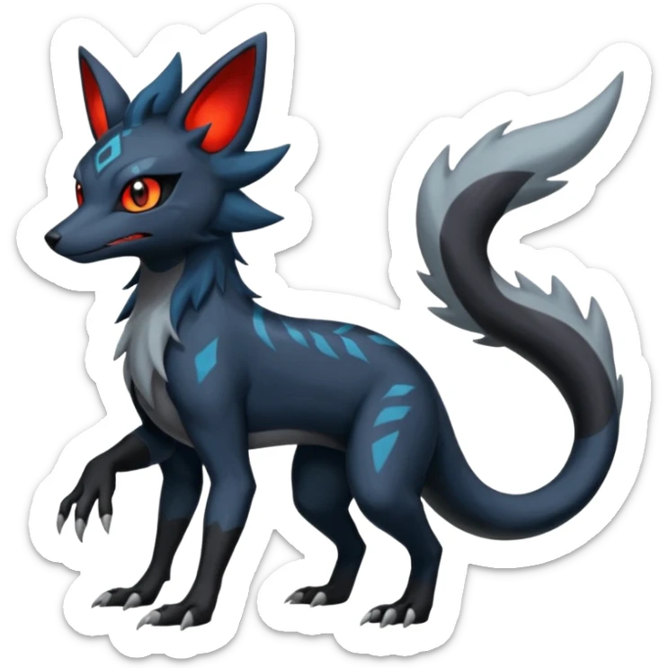 Salandit-Zorua-Nargacuga-Umbreon-Silvally-fusion (full body) sticker