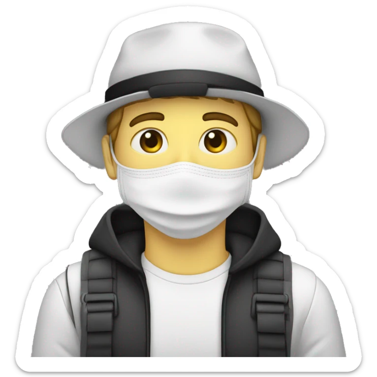 Un voleur avec des rayures blanche et noir un sac de banque sur l’épaule et un masque sur les yeux sticker