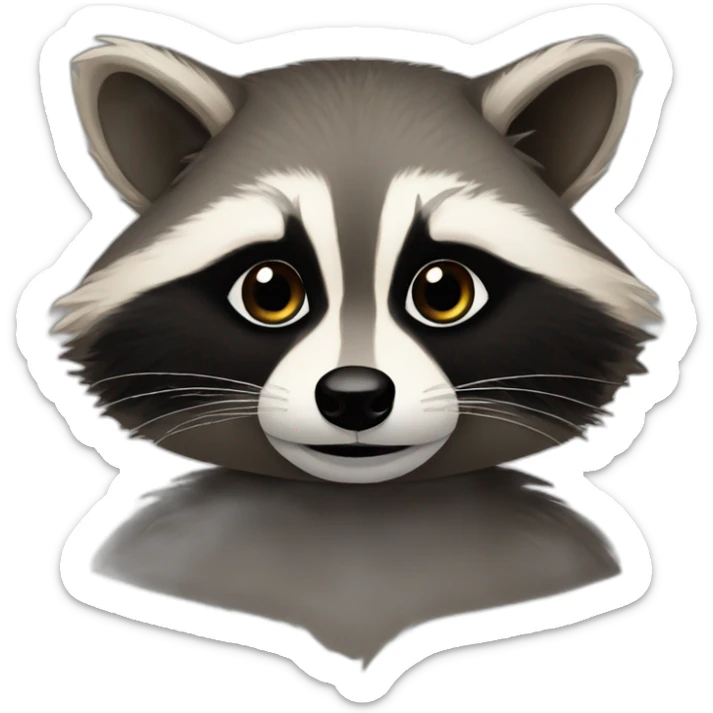 professional raccoon without hat sticker