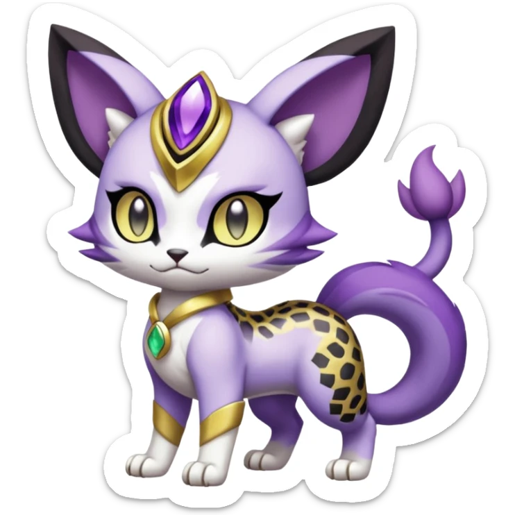 Meloetta-Meicoomon-Gatomon-Liepard-Pokémon-Digimon-Fakémon-fusion-hybrid-creature sticker