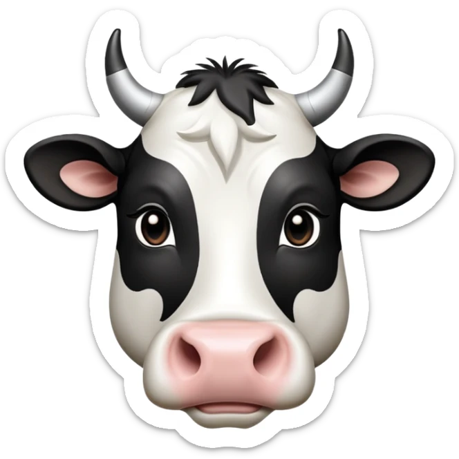 cinematic-noble-black-and-white-cow-portrait-emoji,-poised-and-regal,-with-a-large,-sturdy-build-and-a-beautifully-patterned-hide-of-rich-black-accented-by-crisp-white-patches,-deep-set-soulful-brown-eyes,-simplified-yet-sharp-and-sophisticated sticker