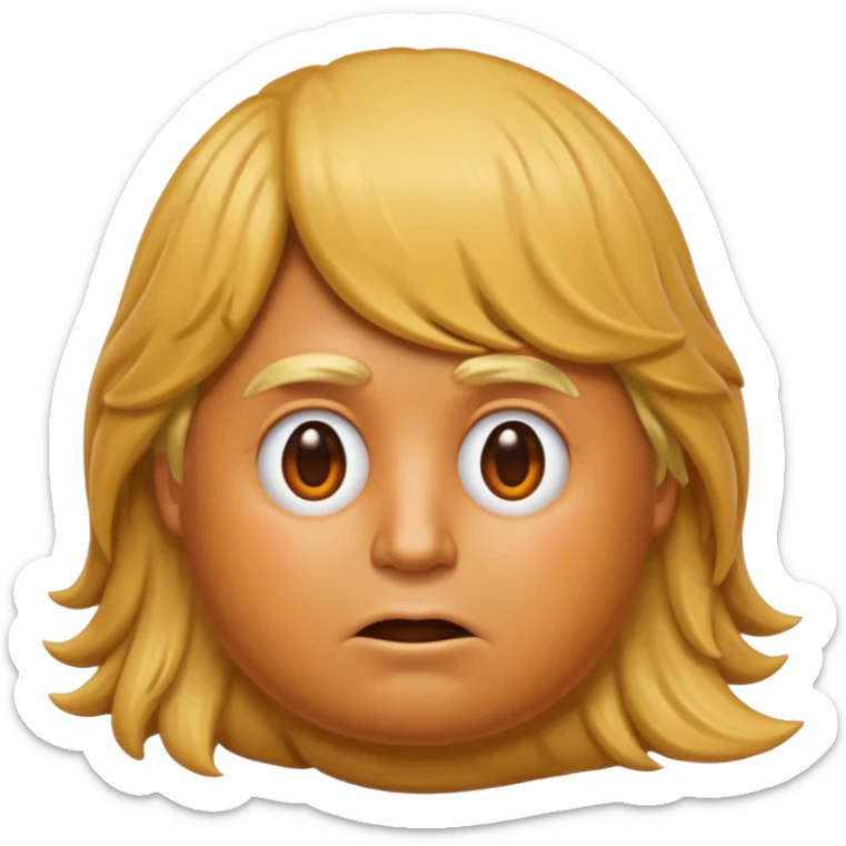 the poop emogi, a pile of poop in trumps image   none of those are what i want  i want the poop emogi with trumps face renbdered in poop, with an orange cast, and his wig on top nope  nope sticker