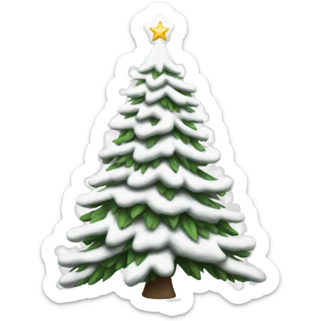 white Christmas tree sticker