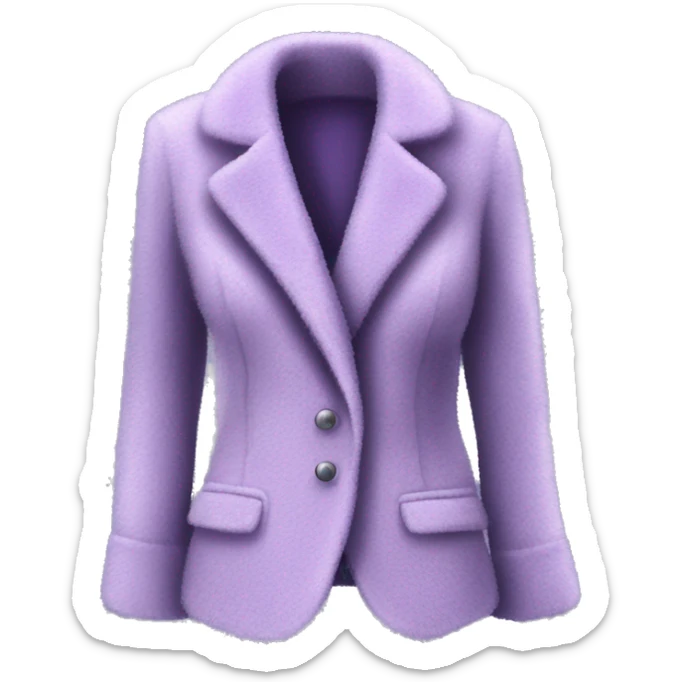 Realistic isolated open lavender fuzzy velvet feminine fashion  jacket. sticker
