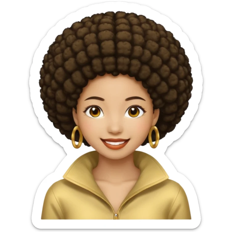 une image d'une fille métisse afro japonaise très belle de 20 ans réaliste sticker