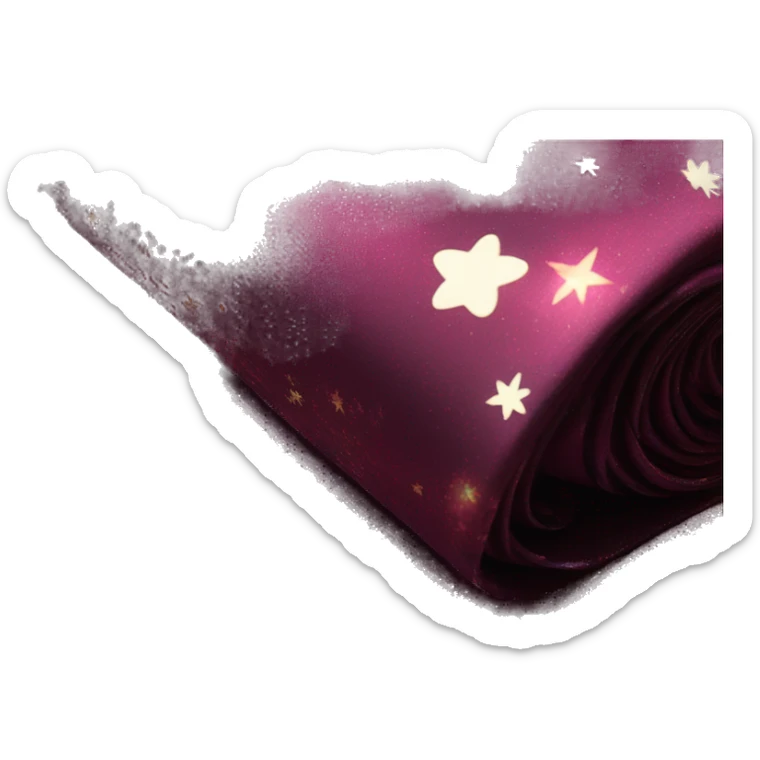 Dark nighttime stars Bohemian hippie fairy tie die flowers maroon iridescent holographic  sticker