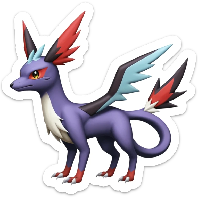  Nargacuga-Latias-Umbreon-Noibat-Noivern-Silvally-Pokémon-Fakémon-fusion (full body) sticker
