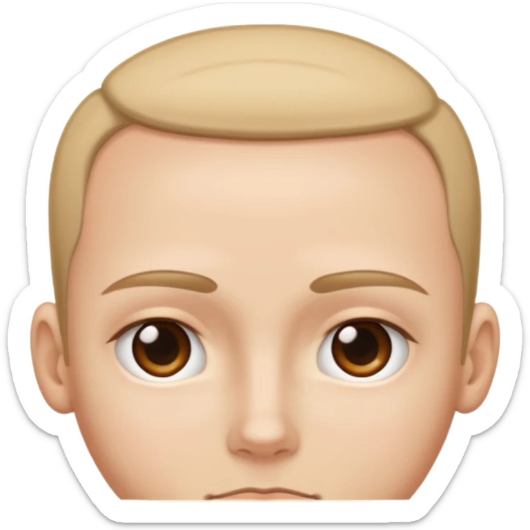 emoji of a human forehead only, showing the area between eyebrows and hairline, simple cartoon style sticker