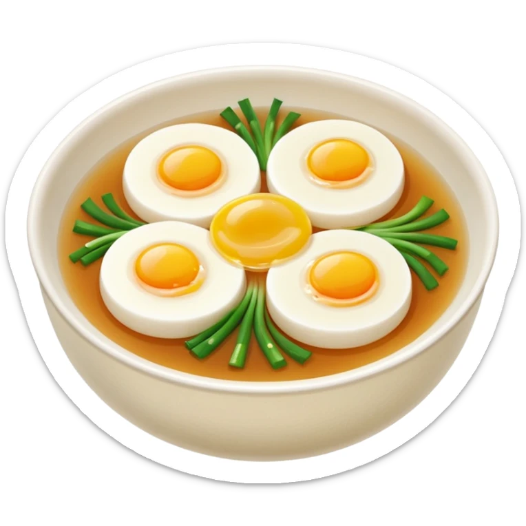 Make an emoji of tteokguk, a traditional Korean food. sticker