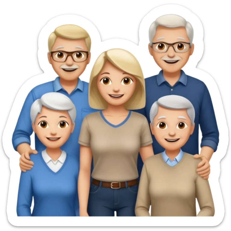 A large crowd of adults and seniors in casual clothing at an afterwork meeting sticker