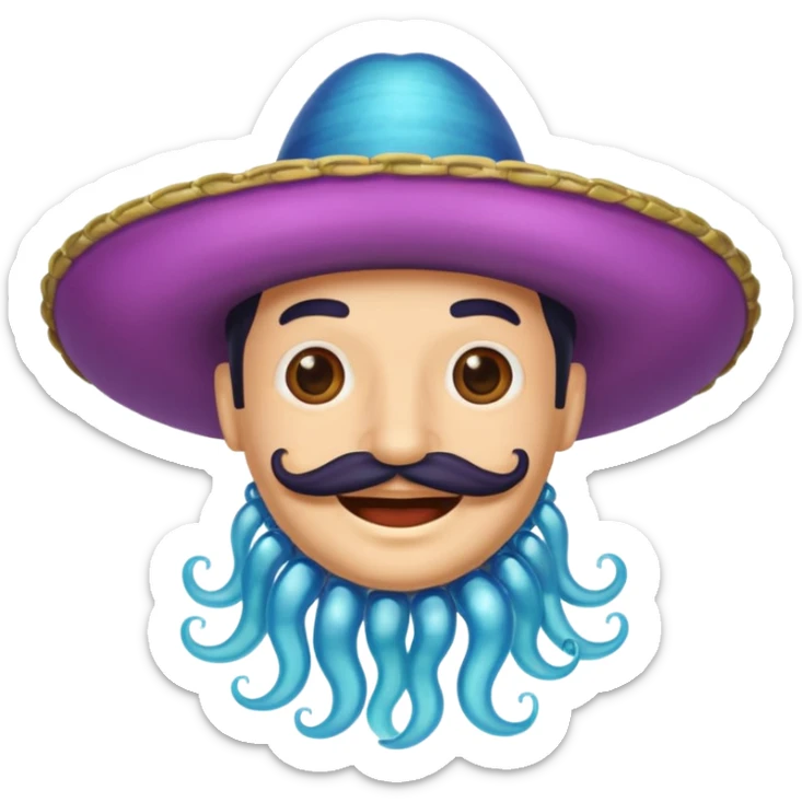 Un portugais avec une moustache mexicaine qui rigole  sticker