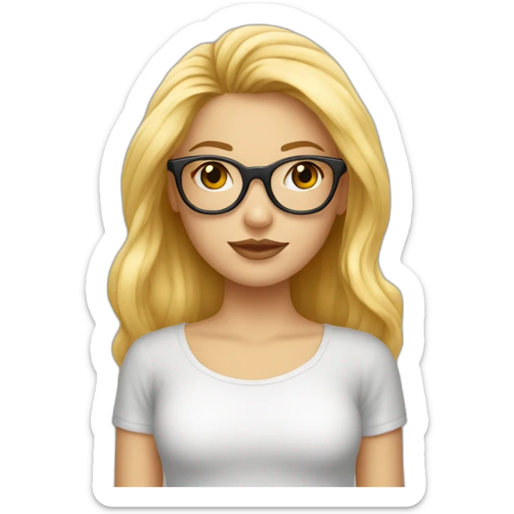 Blonde avec des lunettes de soleil en cœur qui fait un bisous sticker