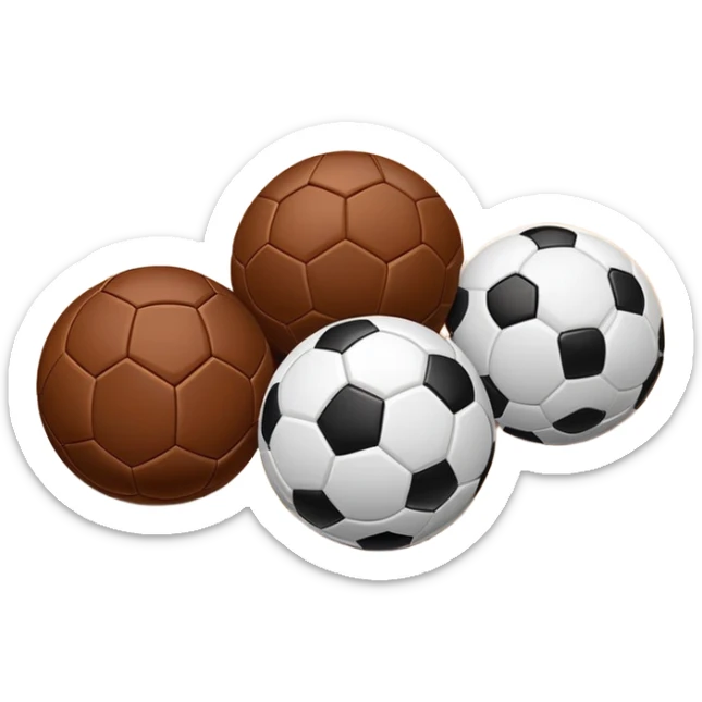 A close-up of footballs and a goal on a covered indoor futsal court with a wooden floor. The scene highlights the details of the balls and goalposts, with the smooth, polished court surface creating a clean and focused atmosphere for the game. sticker