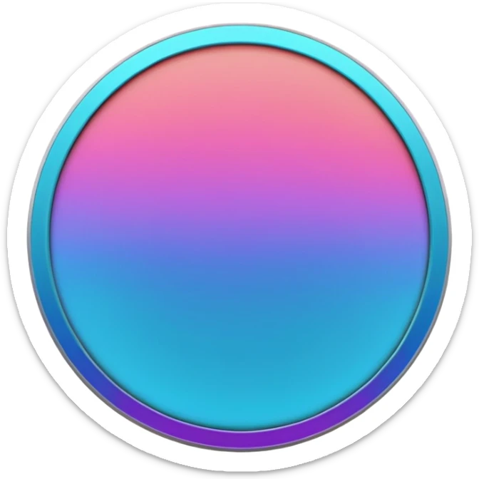 
One  Rotate 45 degree  coin color in in gradient of turquoise, blue, pink, purple, and coral sticker