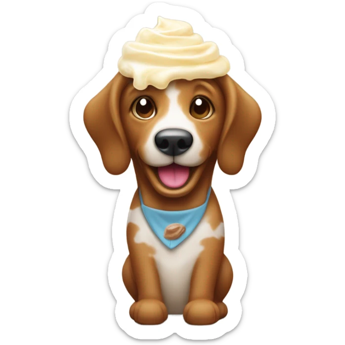 Bassotto che lecca gelato "buongiorno" sticker