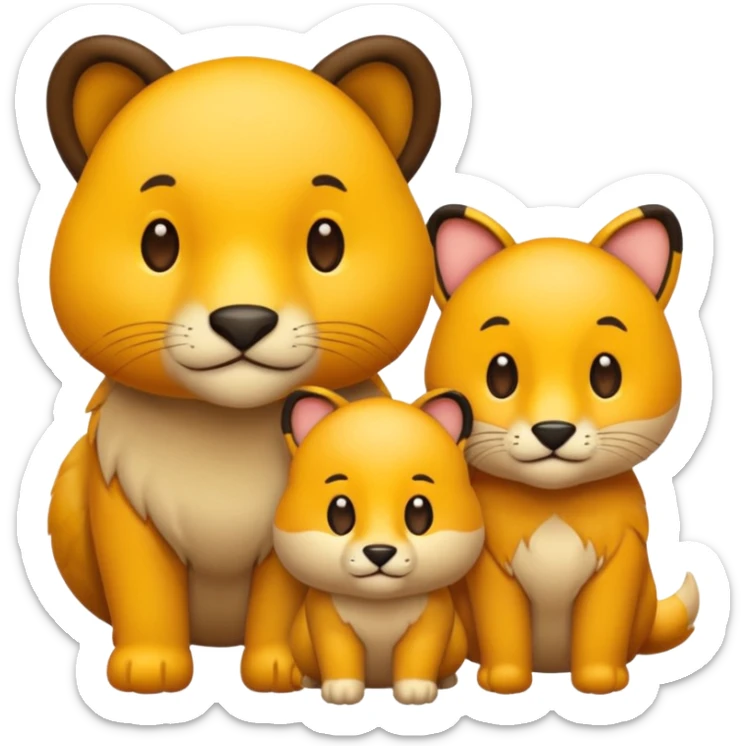 animal group with one male and two females sticker
