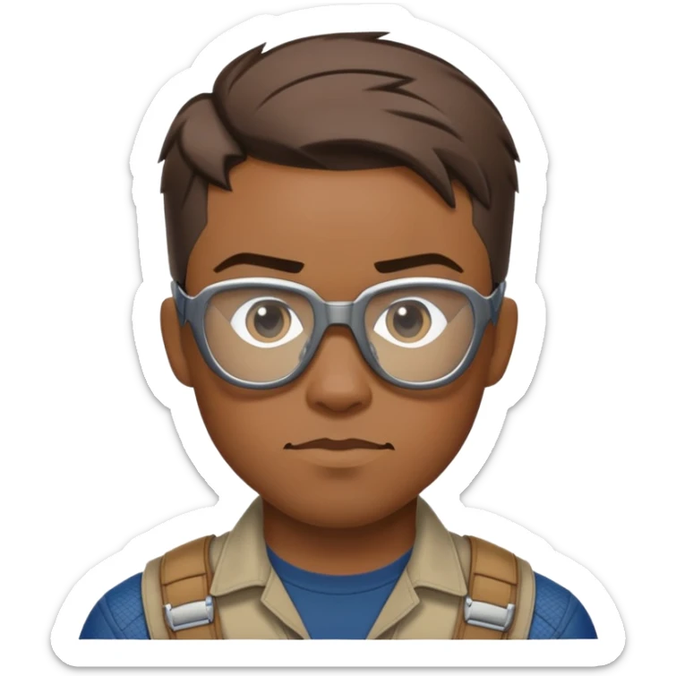 sam wilson with short hair, side-whiskers, and wear safety glasses from  from captain america: civil war sticker