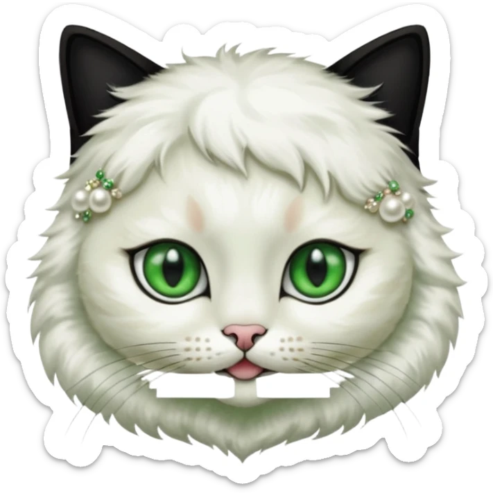 frame The Girl and the Pearls Painting, cat face sticker