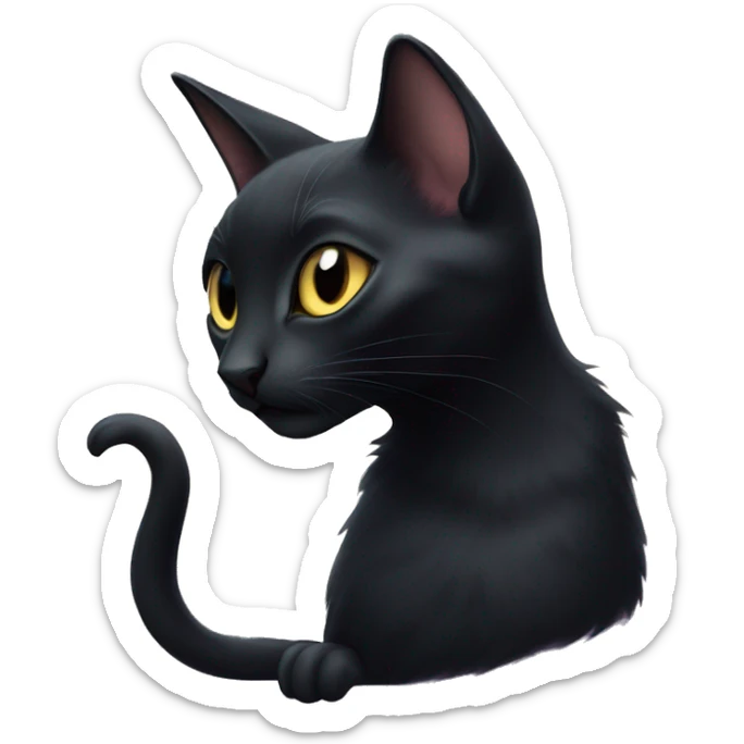 A beautiful, skinny and short-haired magical black cat that belongs to a powerful witch. sticker