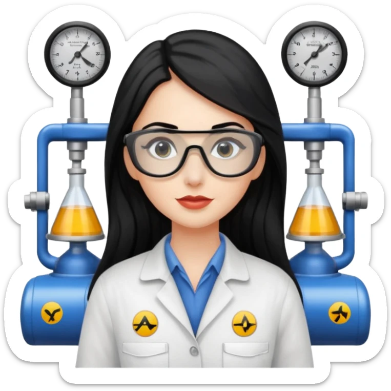 Femme cheveux long noir travaille dans le domaine de l'aéronautique gros sourcils sticker