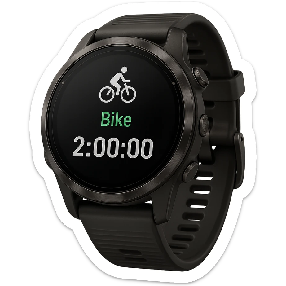 smartwatch con modalità attiva di bici che segna 2 ore di bici, REALISTICA 4K sticker