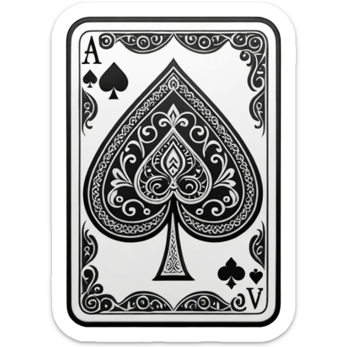 detail shot of card ace of spades sticker