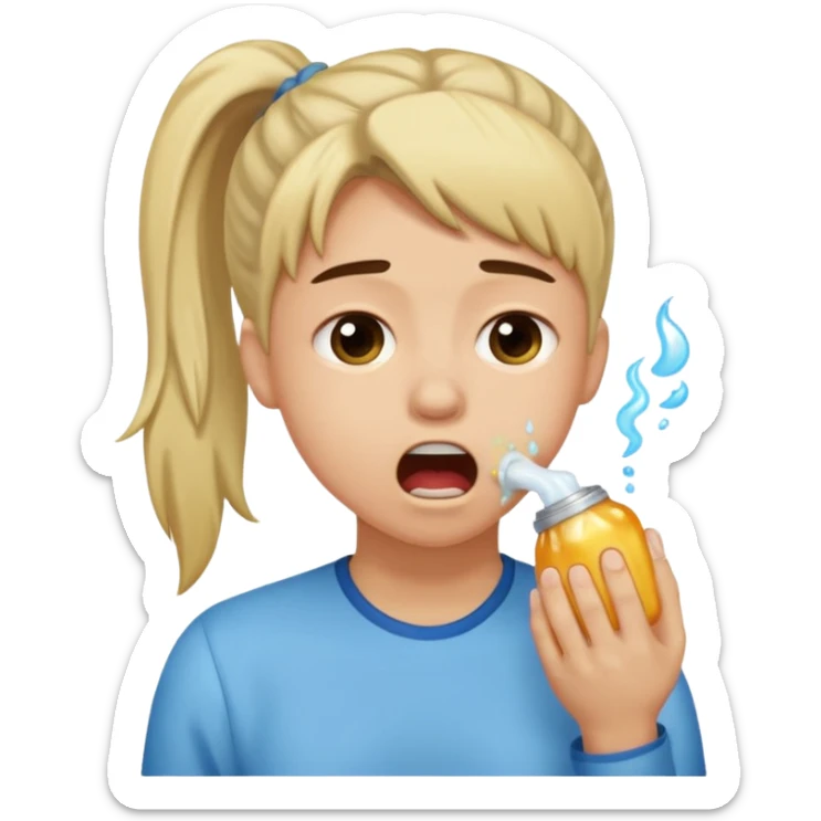 I want to have the regular puke emoji (this one :face_with_open_mouth_vomiting: ) but with a pony tail, like Ariana Grande sticker