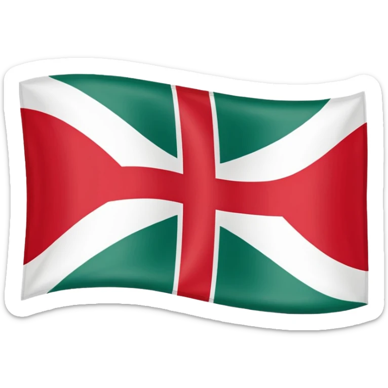 Una bandera del pais basko el rojo en forma de x y una cruz blanca el fondo rojo sticker