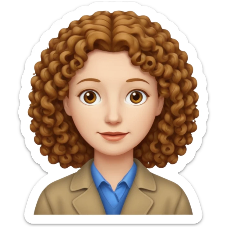 really long hair light brown curly pale skin middle age but really long hair sticker