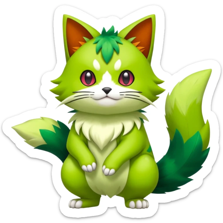 Sprigatito-Meowscarada-Pokémon-Fakémon-animal-fusion (full body) sticker