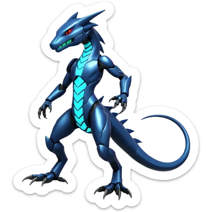 Shiny Cool Futuristic Salandit-Lombax-Sergal-Cyclizar-Genesect-Pokémon, full body sticker