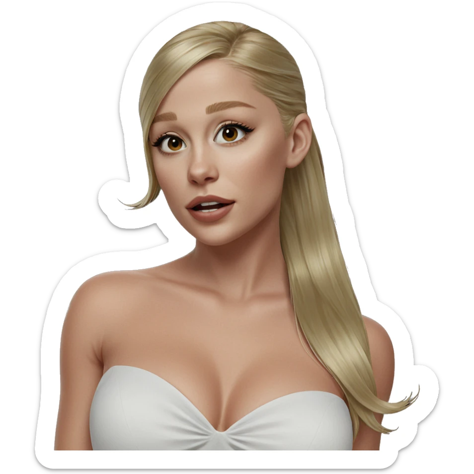 blonde girl in white dress sticker
