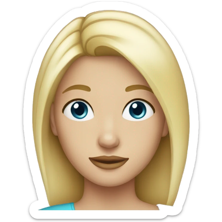 24 year old woman blonde hair blue eyes sticker