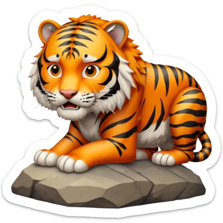 Tigre adulto feroz con la cara mas real no de caricatiraen la cima  sticker