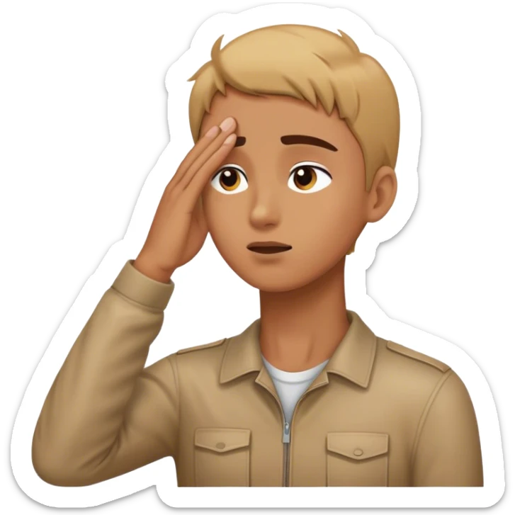 A person looking into the distance, with one hand raised to their forehead, shielding their eyes as they gaze far away sticker