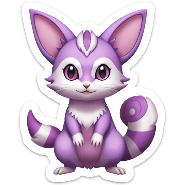 Shiny Furret-Espeon-Furret-Noibat-Purrloin-Delcatty-Hybrid (Full body) sticker