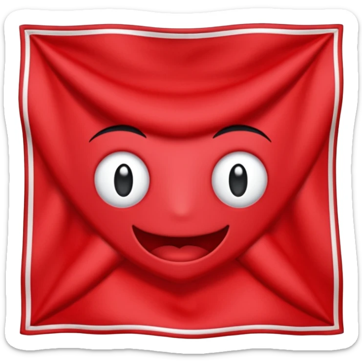 maak een geen gezicht van alleen een rood zakdoek geen andere dingen er op heen, zo'n oudewetse zakdoek rood sticker