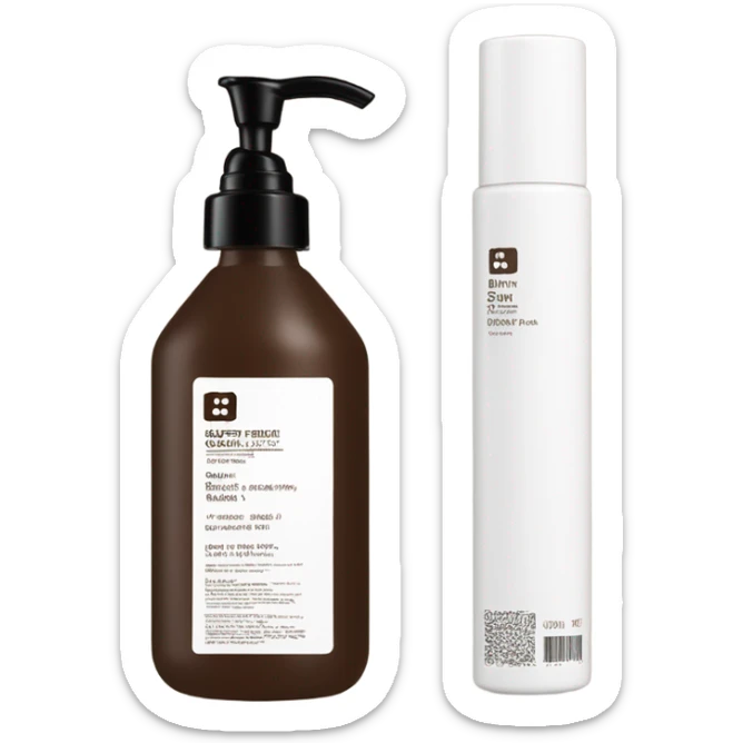 slim and tall brown oil cleanser bottle with white chinese label and white pump sticker