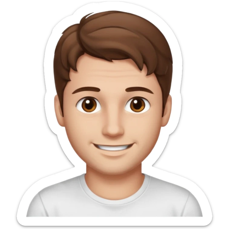 Kjekk mann (lys i huden) som har pynta seg.  fargen på håret er brunt og HAN har midtskille og litt søte krøller . Litt øyevipper men ikke mye og litt mørke brun. Skal se HOT Å SEXY UT smile mer!!! Ca 20 år gammel. HVIT T-SKJORTE sticker