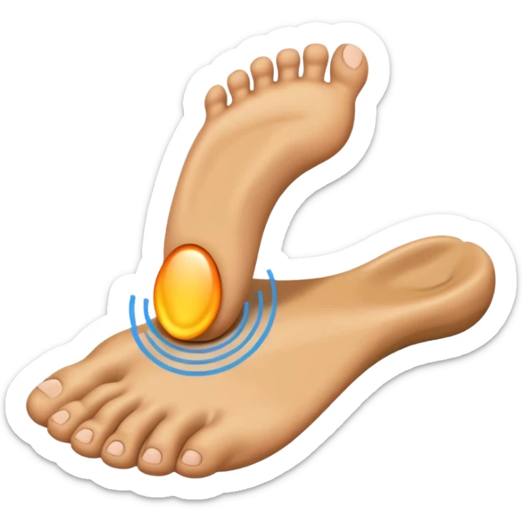 emoji of a human foot pressing on the ground, with two short curved pressure lines under the sole to show the weight and pressing effect, simple cartoon style sticker