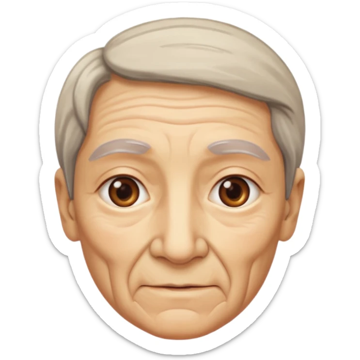 cara vieja por un lado y cara rejuvenecida por otro lado sticker