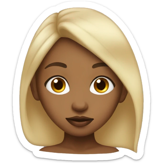 lightskin black girl with blonde hair blowing a kiss  sticker