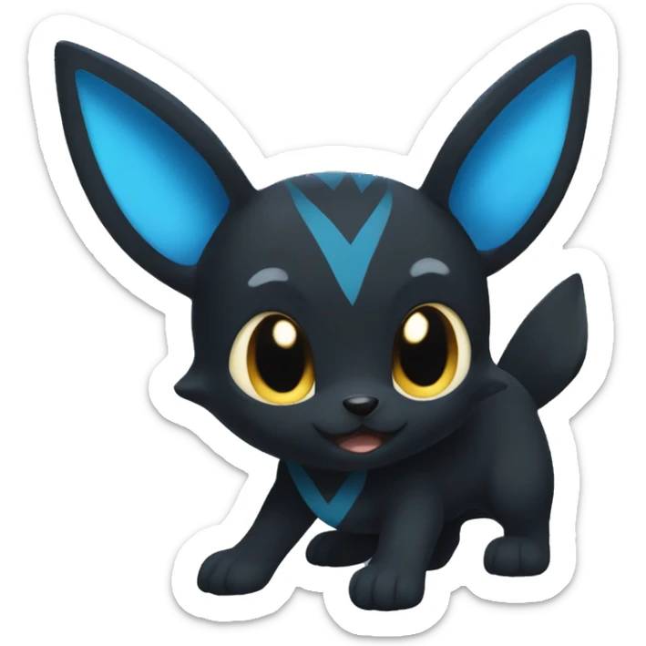 Umbreon with blue and white ears sticker