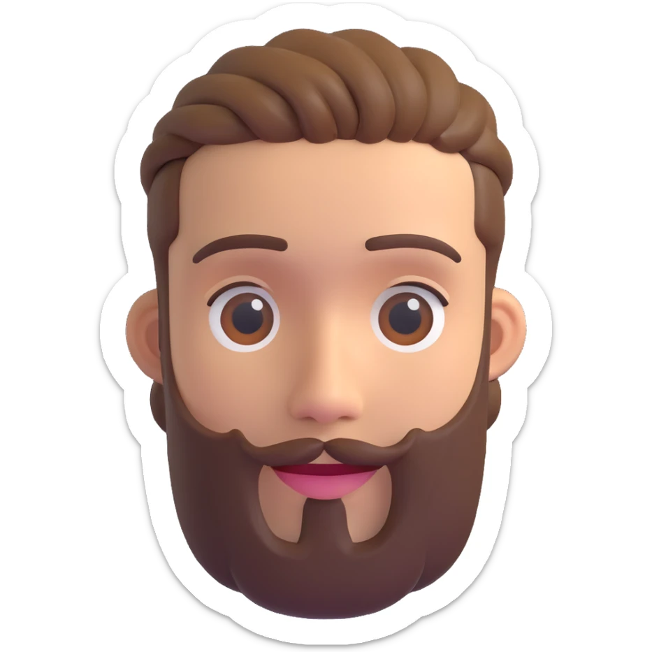 portrait of a man with short braids, trimmed beard, no glasses, 3D emoji style, inspired by the reference photo sticker