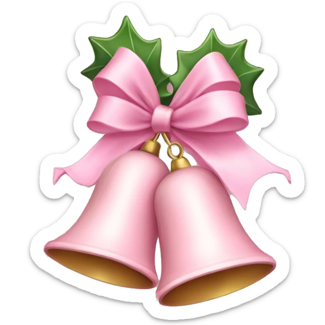 Light pink Christmas bells  sticker