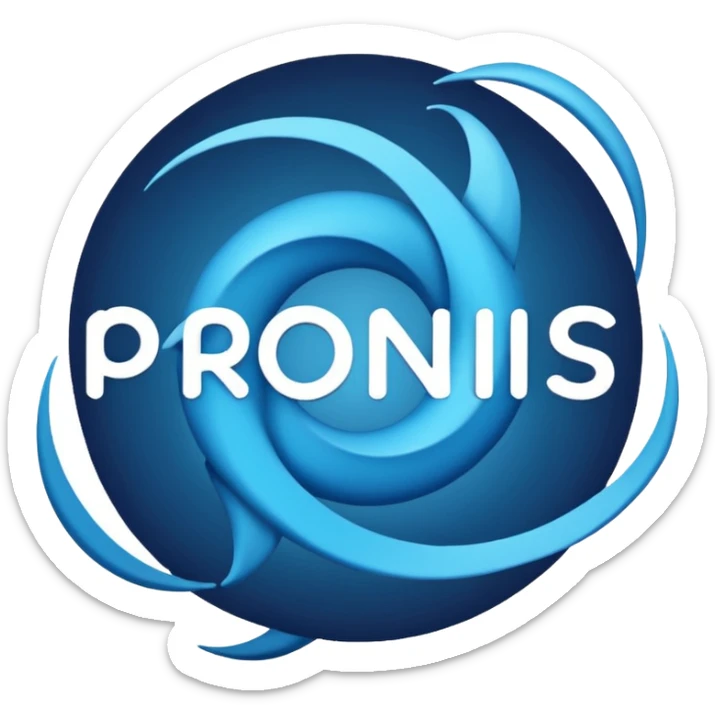 1. brand name is pronis.
2. it means source of creation.
3. I want simple logo sticker