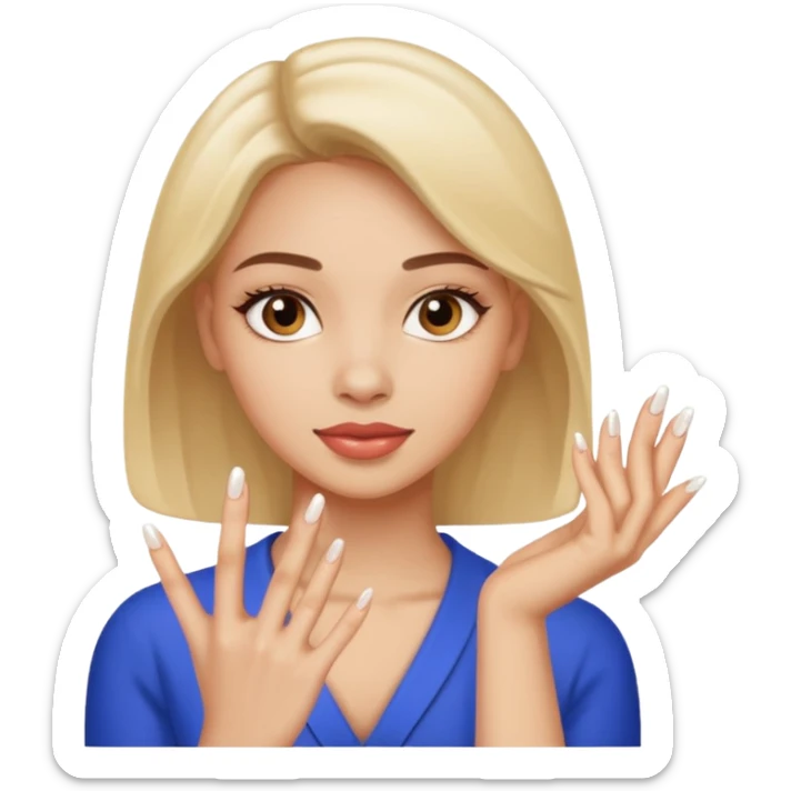 A normal human emoji with nails💅 this emoji but without the nail polish, a female with polished nails 💅  sticker
